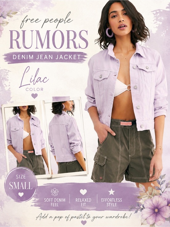Free People Jackets & Blazers - Free People Rumors Lilac Denim Jean Jacket size small